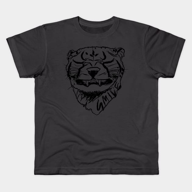 Cheetah Smile Kids T-Shirt by draftsman